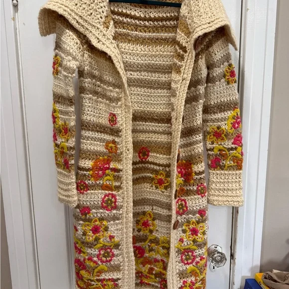 Anthropologie “Boho Cottage Floral Spring Knit Duster Cardigan Sweater” - Picture 4 of 15